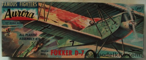 Aurora 1/48 Fokker D-7 (D-VII DVII), 106-69 plastic model kit